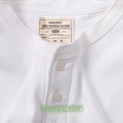 Men’s Long Sleeve Shirts Soild Color Heavy Cotton Retro Casual T-Shirts Tops