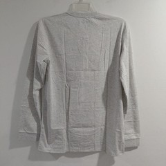 TacVAsen Mens Light Gray Long Sleeve Henley Pocket T Shirt Outdoor Sports Size M