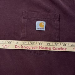 Carhartt Short-Sleeve T-Shirt Men’s XL Plum Worn/Fade Chest Pocket Grunge Stoner