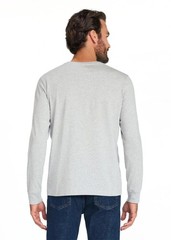 Mens Cotton Crewneck Long Sleeve T-Shirt Gray Size XL, 2XL, 3XL, XLT, 2XLT, 3XLT