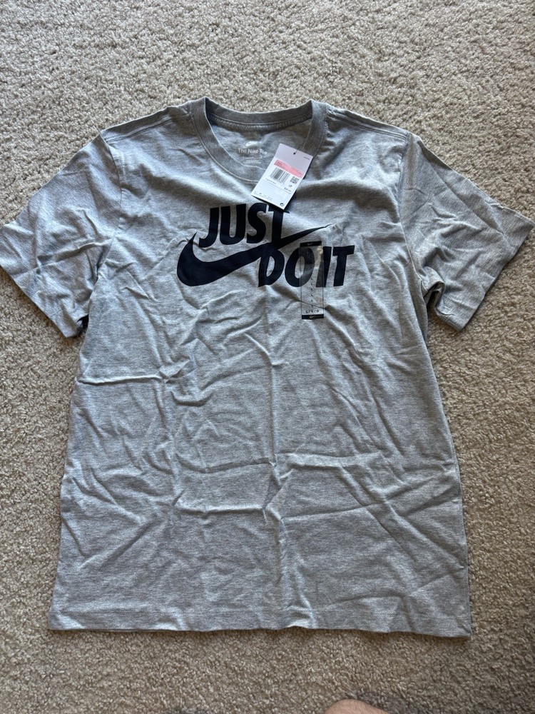 Nike Sportwear Just Do It Graphic T-Shirt Dark Grey Heather AR5006-063 Large New