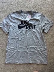 Nike Sportwear Just Do It Graphic T-Shirt Dark Grey Heather AR5006-063 Large New