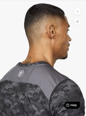 Gym King Mens Black Contrast T Shirt Camo Panel Short Sleeve