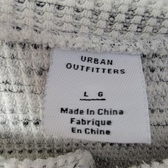 Urban Outfitters Henley Thermal Shirt Sz L White Marled Casual Preppy 90s Winter