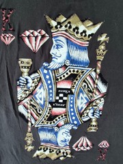 Avirex King Playing Card Graphic T Shirt XL Black Raised Print Streetwear