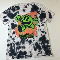 Pac-Man Shirt Mens Medium White Black Tie Dye Retro Graphic C-Life Group Ltd