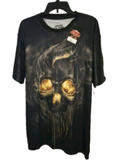 First Class Men’s Skull Gold Print Tee Size 2XL MSRP $55.00 (H12)