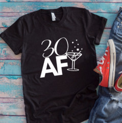 30 AF Birthday Girl, Black Unisex Short-Sleeve T-shirt