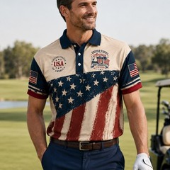 USA 250th Anniversary Golf Shirt 1776-2026 American Flag Patriotic Polo (S-5XL)