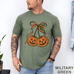 Pumpkin Cherries Autumn Girly Shirt, Halloween Pumpkin Shirt, Fall Theme, 203650