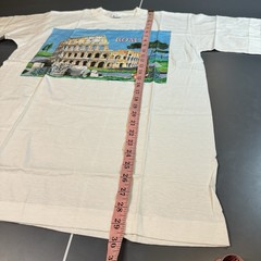 vintage roma rome colosseum t shirt cat art artist italy XL white single stitch
