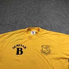 Vintage Military Shirt Mens XL Yellow USAF Senior NCO Academy Seminar B Tee