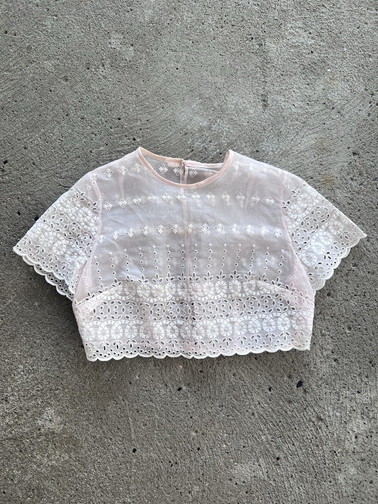 Women’s Vintage Waist Lace Blouse Bows Lightweight 60s 70s
