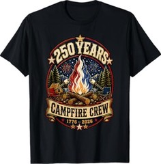 250 Years Campfire Crew 1776 2026 250th 4th July Camping T-Shirt