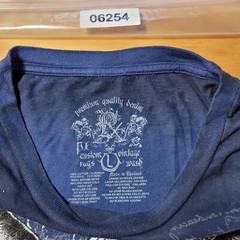Custom Rug Vintage Wash Premium Denim Men Size L Blue Graphic Crew-Neck T-Shirt