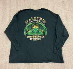 Vintage Valkyrie Motorcycle Shirt Mens 3XL Black 2000s Long Sleeve