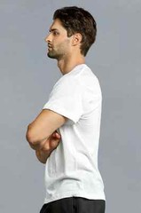 Mens Knocker Pack of 3 V-NECK T-SHIRTS Cotton TEES Whites UnderShirts S M L XL