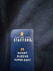 New Stafford Medium Solid Navy Blue Super Soft Crew Neck Short Sleeve T-Shirt
