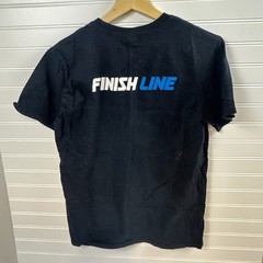Finish Line Logo Gildan T-Shirt Mens Medium Black Cotton Crew Neck Short Sleeve