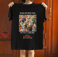 Xanax – Anxiety Has Many Faces Black Unisex T-Shirt Size S-5XL