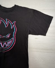 Spitfire Wheels Shirt Skateboard Skater Black Bighead Tee Flame Grunge Mens M
