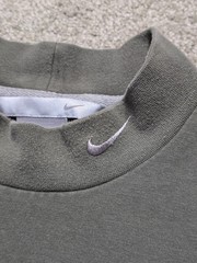 VTG Nike Mock Neck Shirt Men L Gray Long Sleeve Base Layer Swoosh Silver Tag Y2K