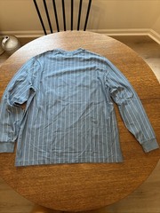 Lacoste Live men’s big logo long sleeve shirt SZ L Blue White
