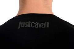 Just Cavalli Men’s Black Graphic Print Crewneck T-Shirt US 2XL IT 56