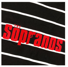The Sopranos TONY HBO TV Show Men BLACK Striped Embroided T-Shirt XS S M L XL 2X