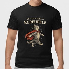 Funny Cat Shirt Off To Cause A Kerfuffle Cute Superhero Cat Graphic T-Shirt Gift
