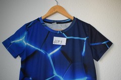 Blue Geometric Print T Shirt Size L 1093