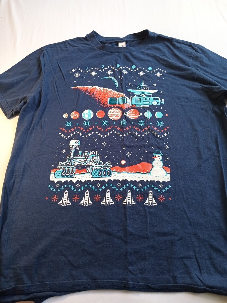 Anvil T Shirt Winter Design Blue Large