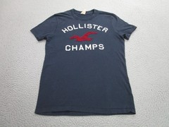 Hollister Shirt Mens Small Navy Blue Champs Seagull Logo Applique Embroidered