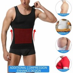 Men’s Slimming Body Shaper Shirt Compression Abs abdomen Control Belly Underwear