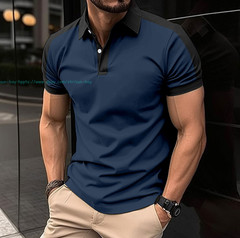 Summer Men’s Casual Shirts Short Sleeve Classic Button T-Shirt Fashion Golf Tops