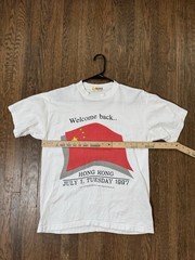 Vintage 1997 Hong Kong Handover T-Shirt Hapy Design USA 90s China UK Flag M/L