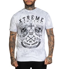 Xtreme Couture By Affliction Men’s T-shirt Blazing Roadway Skull S-5XL