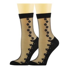 5 Pairs Womens Ankle Sheer Socks Floral Cute Nylon Mesh Transparent Socks