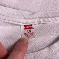 Vtg 80s Hanes Blank Tee L White Single Stitch USA Distressed Boxy Fit Thrashed