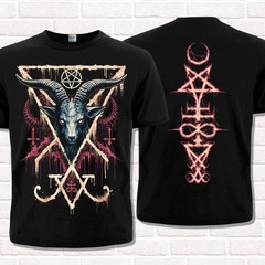 Satan style T-Shirt. Occult symbolism. Devil, Baphometh, Lilith, 666, Deamon.
