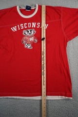Vintage University of Wisconsin T Shirt Mens XL Red Double Sided Lined Badgers