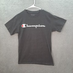 Champion Shirt Adult Small Gray Spell Out Logo Athleticwear Sports Casual Preppy