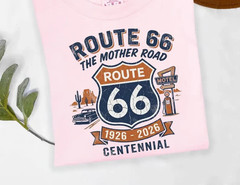 Route 66 Centennial Shirt 1926 2026 Mother Road Tee, Vintage Route 66 Graphic