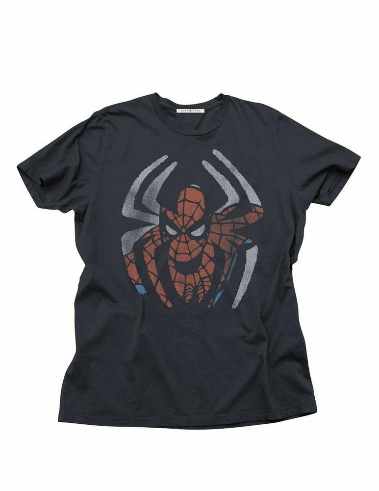 Adult Charcoal Marvel Comics Superhero Junk Food Spider-Man Venom T-Shirt Tee