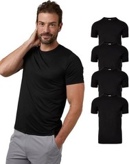 32 Degrees Mens 4 Pack Cool Crewneck T-Shirt Anti-Odor Quick Drying 4-Way