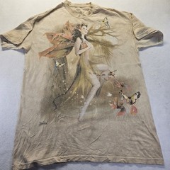 The Mountain Fairy Graphic T-Shirt Brown Size L Cotton Knit.