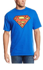 Superman Men’s L Blue Crew Neck Short Sleeve Logo Graphic T-Shirt DC