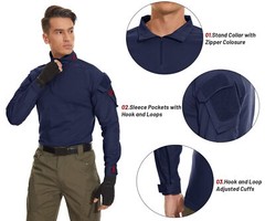 Men’s 1/4 Zip Tactical T-Shirt Long Sleeve Outdoor Hiking Casual Work Pullover T