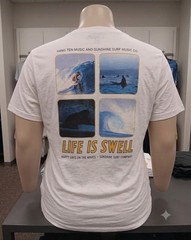 Hang Ten Life Is Swell White Graphic Print Logo Surf Crew Neck T-Shirt 4XL B&T