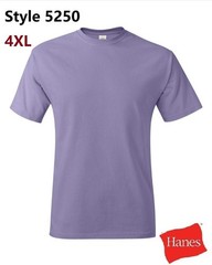 Hanes 5250 4XL Authentic Short Sleeve Men’s Cotton T-Shirt Lavender PtP 29″